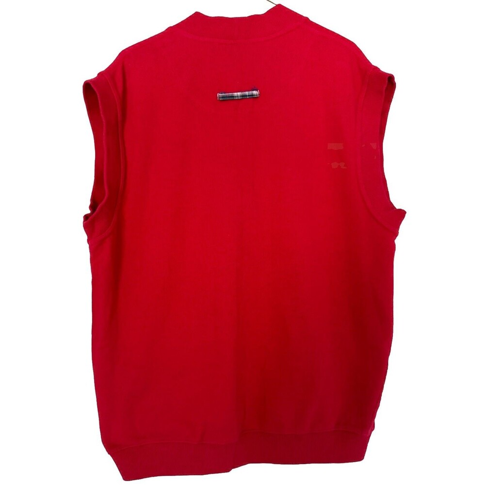 Vintage Men's Golf Vest Button Up Sweater Pinehurst Line-up Red Gold Size M - Picture 2 of 11